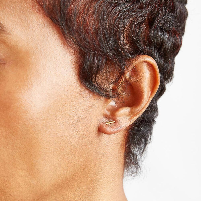 Gold Mini Bar Earrings - Proper