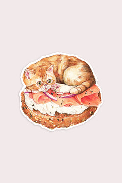 Bagel Cat Vinyl Sticker - Proper