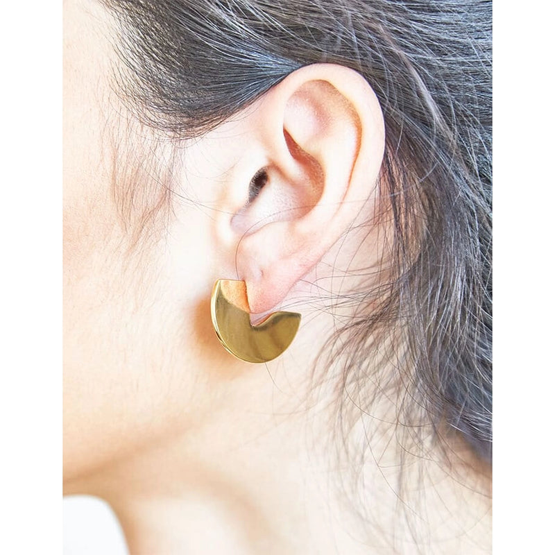 Geometric Semi Circle Stud Earrings - Proper