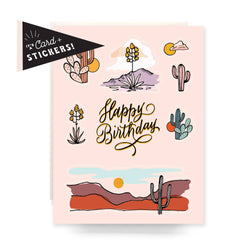 Sticker Sheet Card - Cactus Birthday - Proper