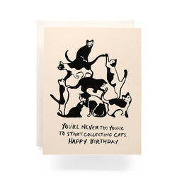 Cat Tower Birthday Card - Proper
