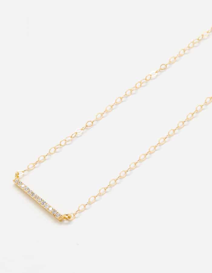 Gold Pave Bar Necklace - Proper