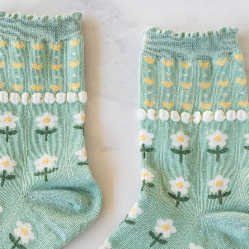 Daisy Heart Socks - Proper