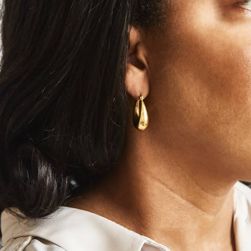 Gold Oval Hoop Earrings - Proper