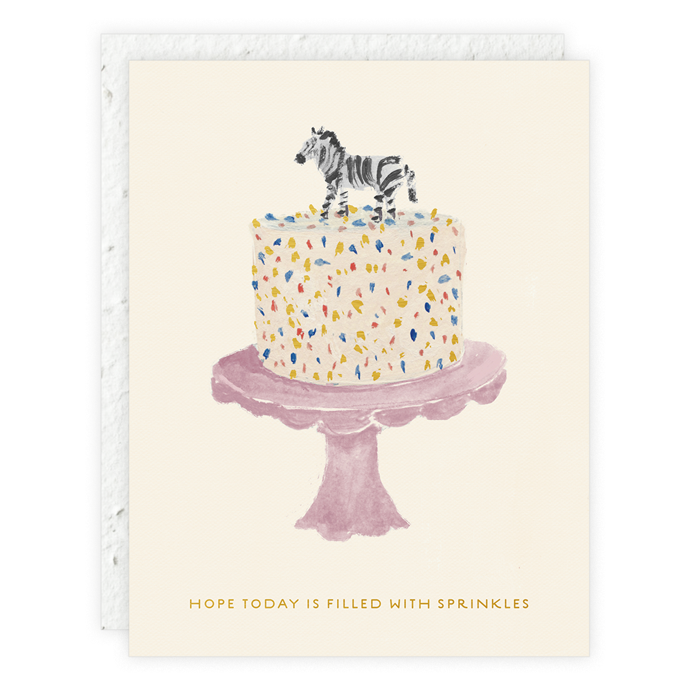 Zebra Cake -Birthday Card - Proper