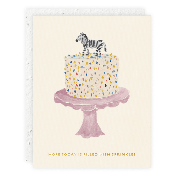 Zebra Cake -Birthday Card - Proper
