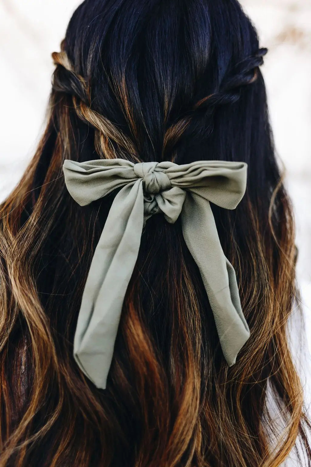 Olive Bow Scrunchie - Proper