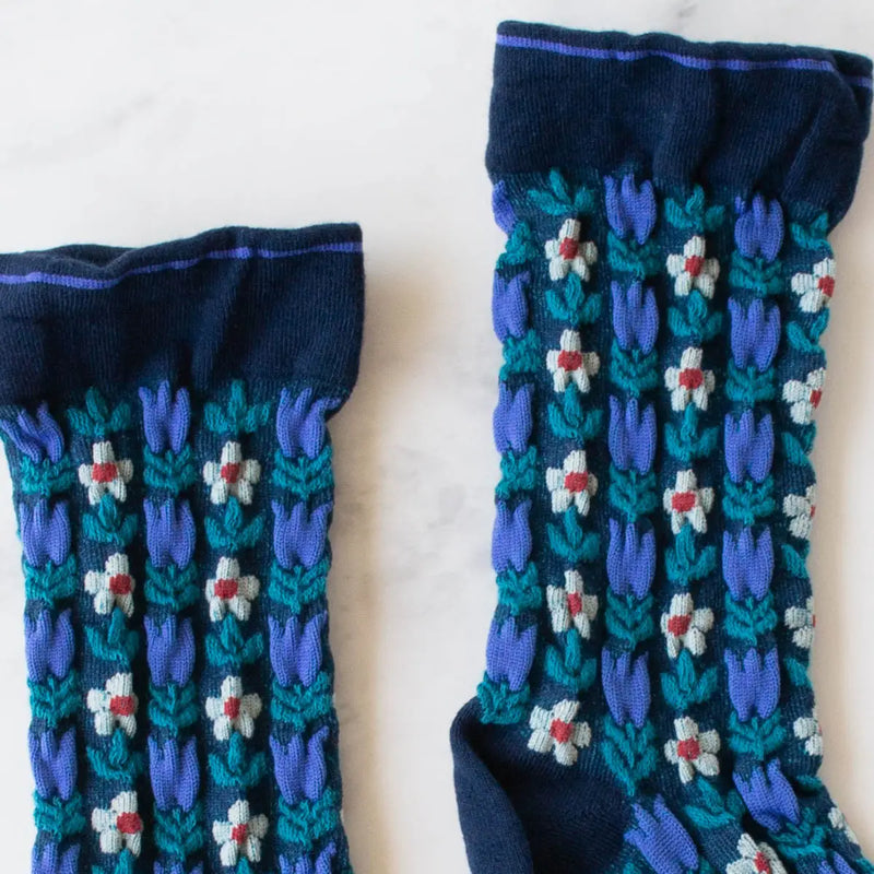 Floral Contrast Socks - Proper