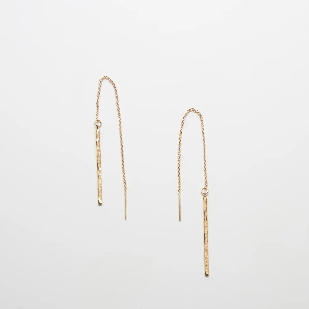 Gold Bar Threader Earrings - Proper