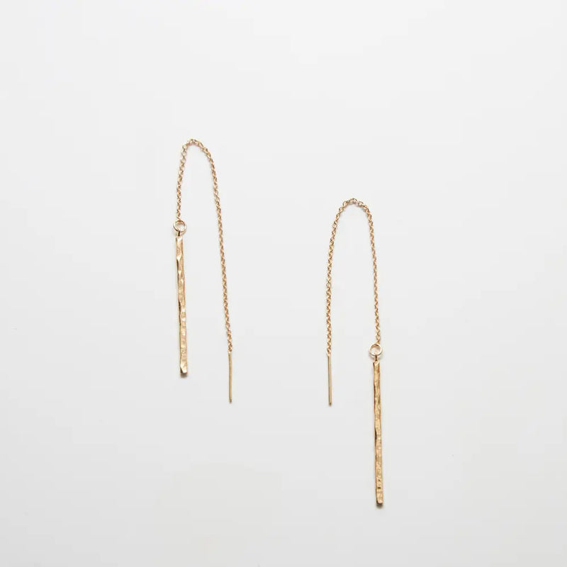 Gold Bar Threader Earrings - Proper