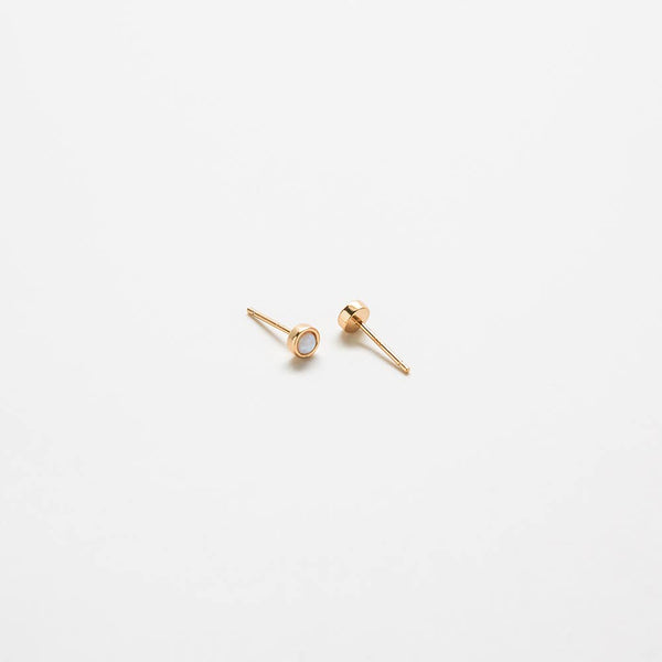Round Opal Stud Earrings - Proper