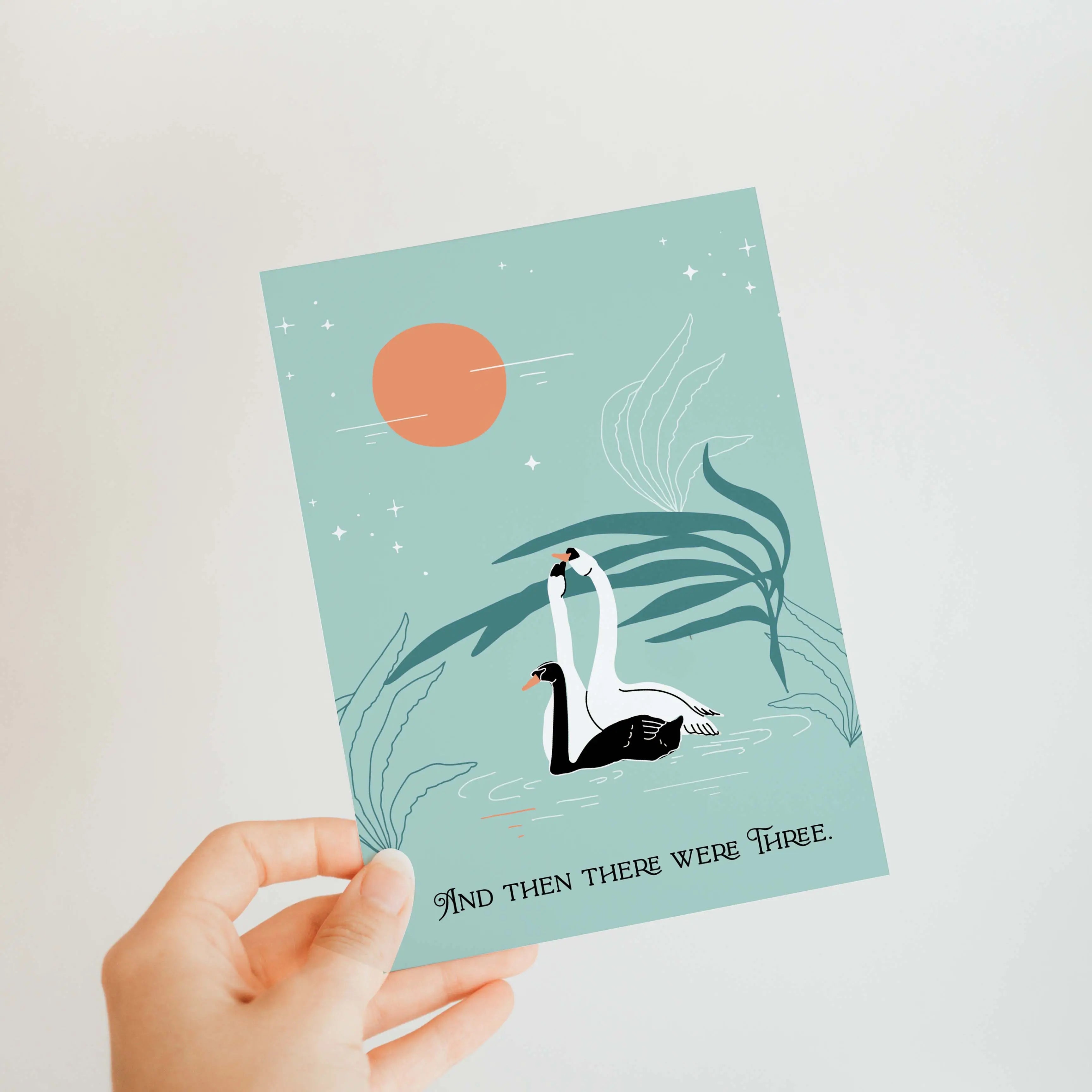 Swans Baby Card - Proper