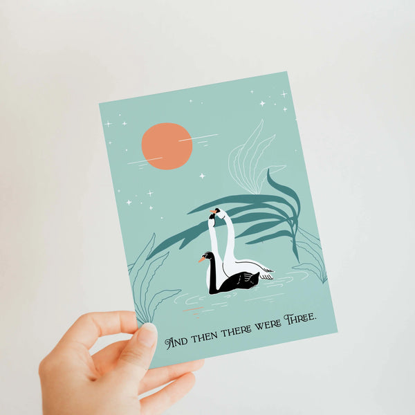 Swans Baby Card - Proper