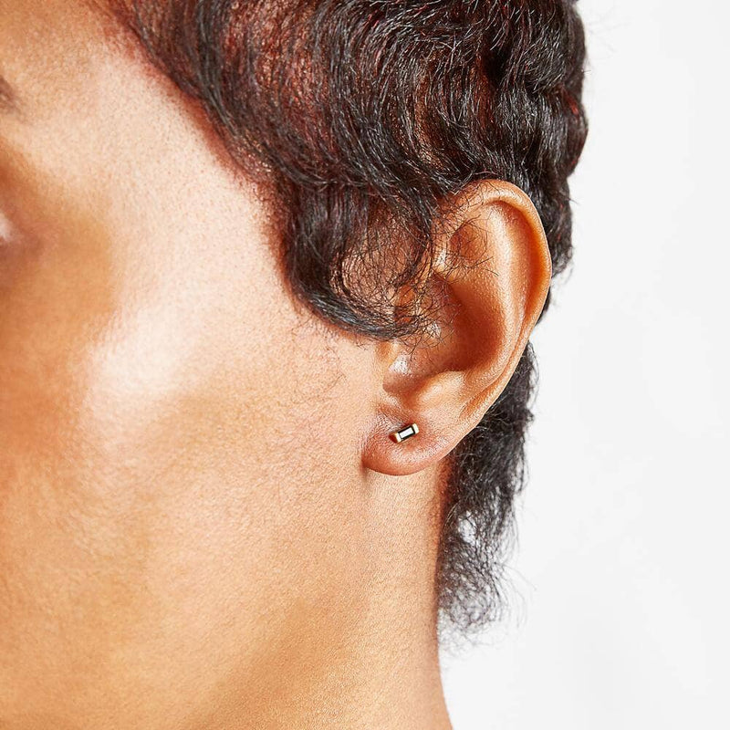 Mini Black Baguette Studs - Proper