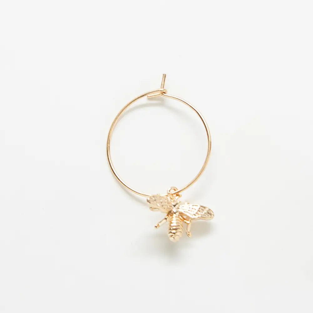 Gold Bee Hoop Earrings - Proper
