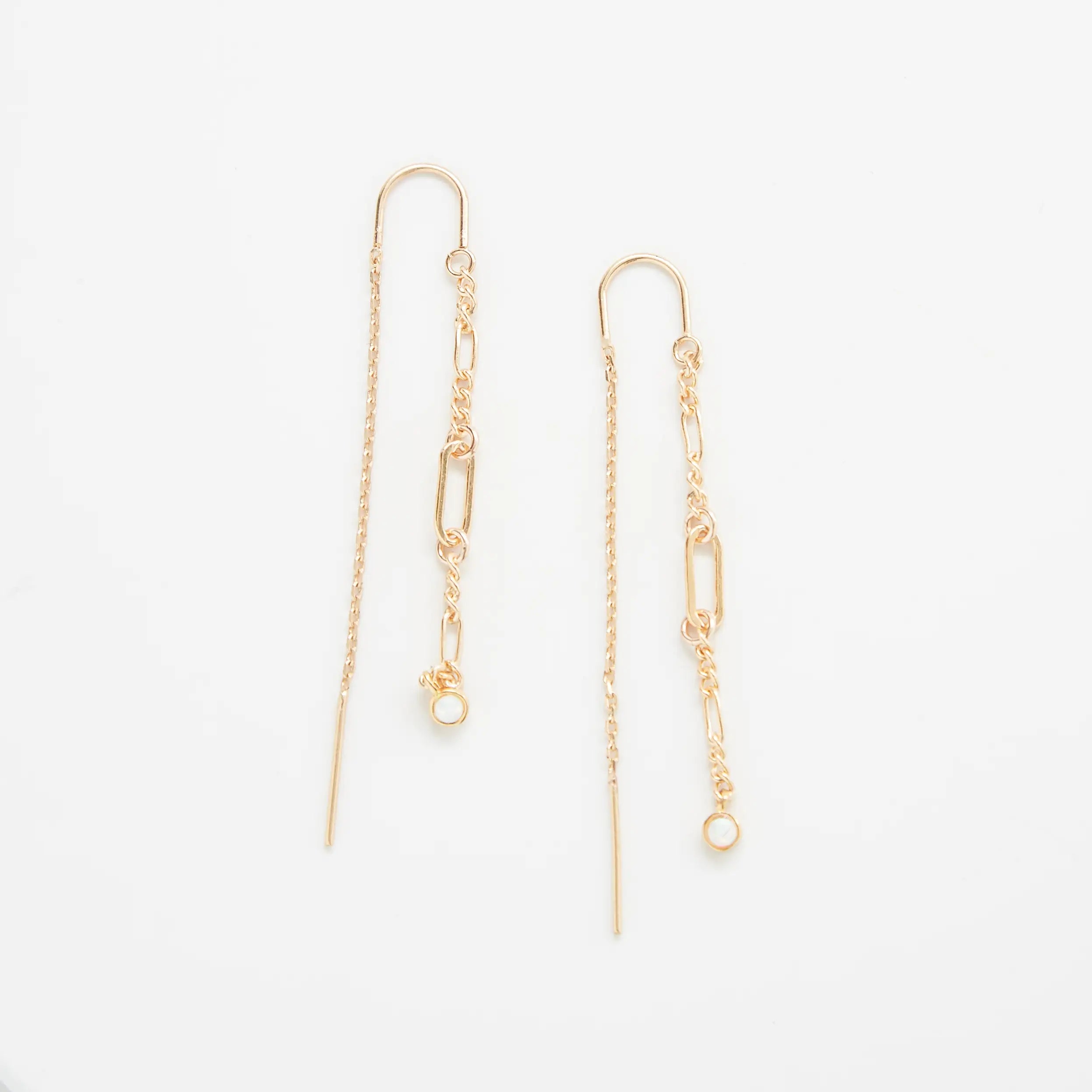 Opal Chain Threader Earrings - Proper