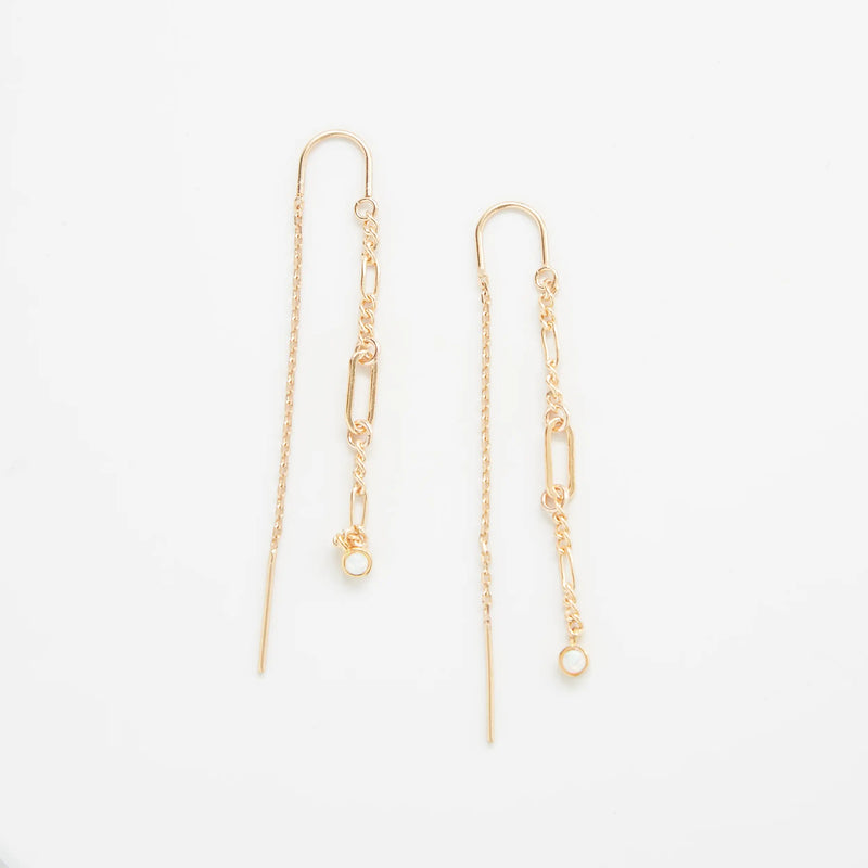 Opal Chain Threader Earrings - Proper