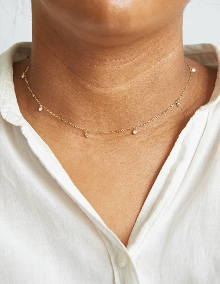 White CZ Choker Necklace - Proper