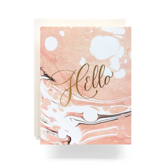 Marble Hello Card - Proper