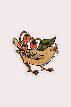 I Deserve This (Bird) Clear Vinyl Sticker - Proper