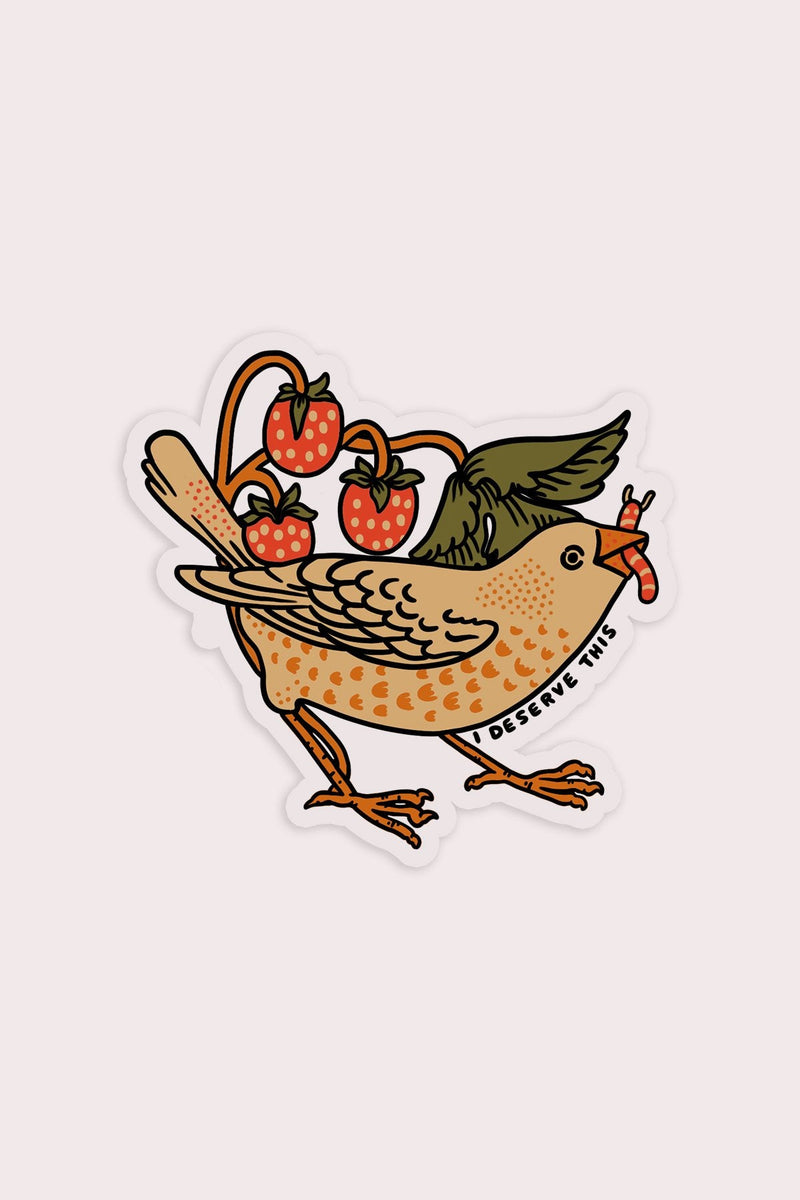 I Deserve This (Bird) Clear Vinyl Sticker - Proper
