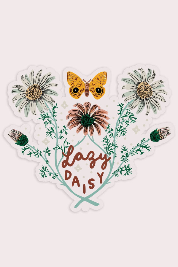 Lazy Daisy Clear Vinyl Sticker - Proper