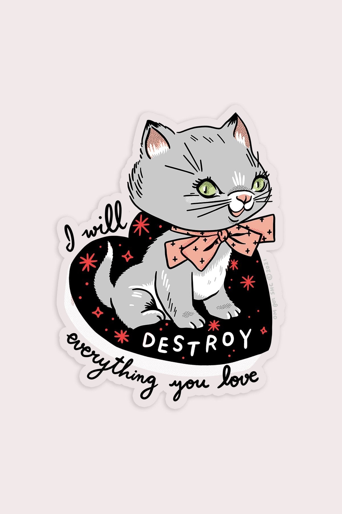 Destroy Kitten Clear Sticker - Proper